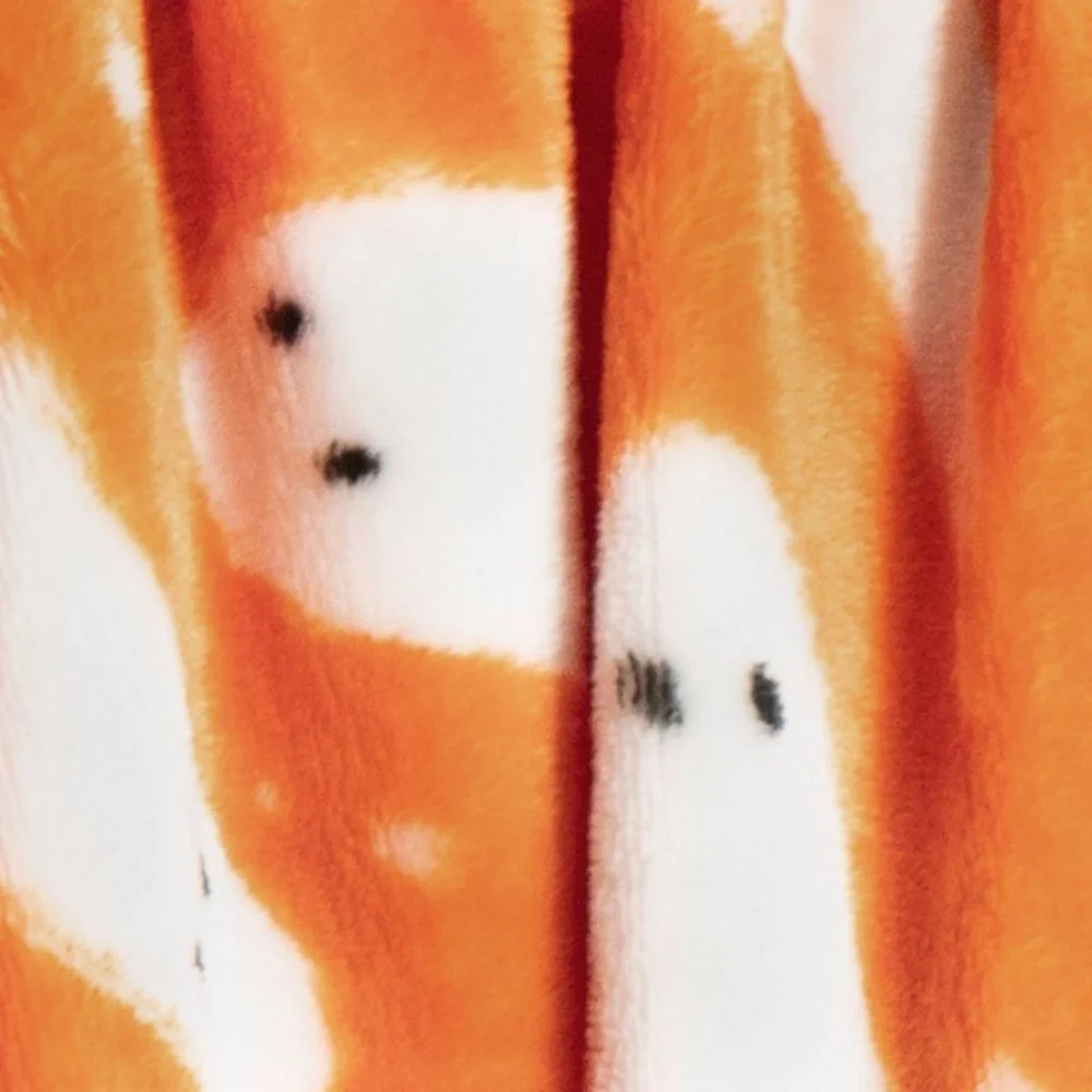 Halloween Ghost Printed Plush Throw Blanket Orange/Ivory - Hyde & EEK!